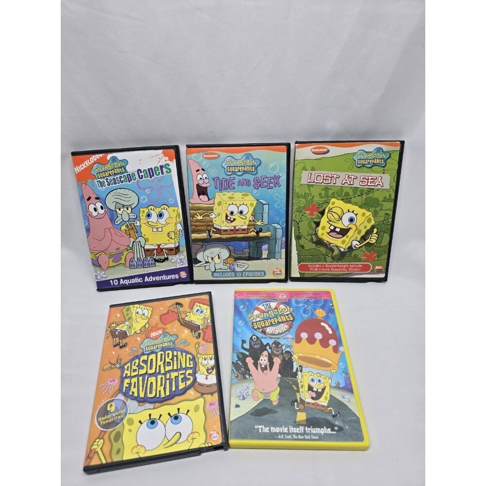 SpongeBob SquarePants (5 DVD Lot) 4 Blockbuster DVDs One Regular DVD Movie